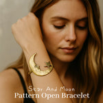 Load image into Gallery viewer, Star And Moon Pattern Open Bracelet
