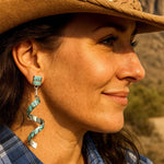Load image into Gallery viewer, 🌵 Desert Twist: Turquoise Spiral Earrings

