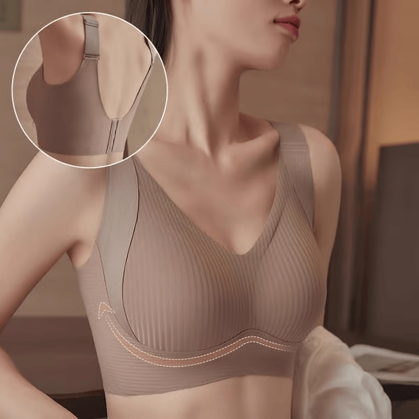 🎁Women's Ribbed Push Up Adjustable Wireless Bra