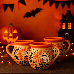 Halloween Ghost & Black Cat Mug ☕👻🐈‍⬛