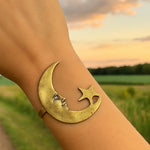 Load image into Gallery viewer, Star And Moon Pattern Open Bracelet
