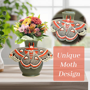 Royal Moth Art Vase – Handcrafted Ceramic Elegance 🦋🏺