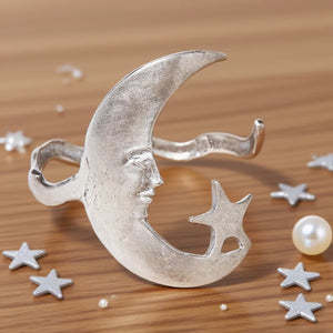 Star And Moon Pattern Open Bracelet