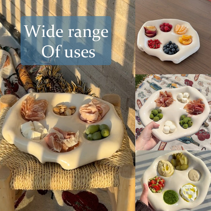 Creative Multi-grid Cream Snack Plate