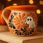 Load image into Gallery viewer, Halloween Ghost &amp; Black Cat Mug ☕👻🐈‍⬛

