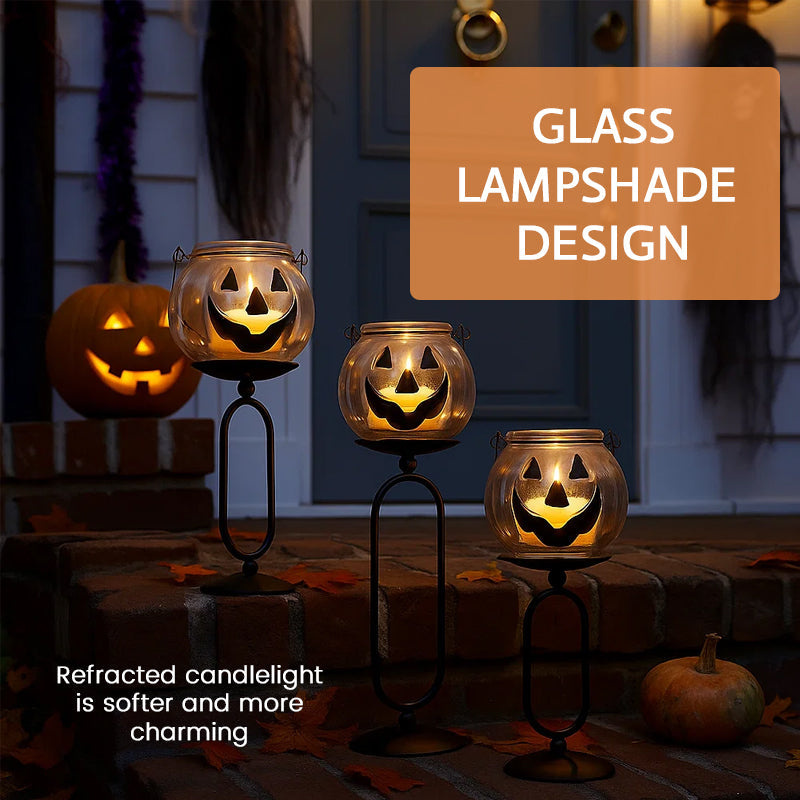 Pumpkin Glass Candlestick