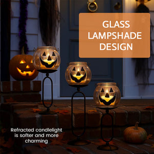 Pumpkin Glass Candlestick