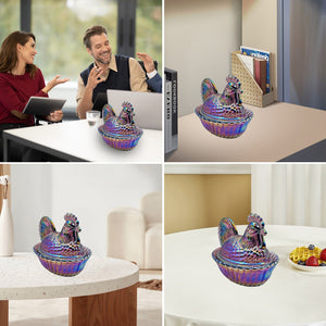 Cute Glass Hen Jar