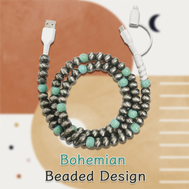 Bohemian Style Handmade Beaded Data Cable