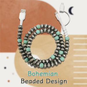 Bohemian Style Handmade Beaded Data Cable