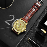 Load image into Gallery viewer, Embossed Golden Dragon Watch
