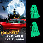 Load image into Gallery viewer, 👻 Glowing Ghost Middle Finger Sticker — Light Up the Night with a Little Attitude
