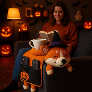 🧡 Halloween Corgi Sofa Organizer – Cozy Chaos Controller in Costume! 🎃