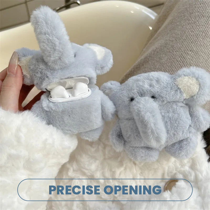Cute Plush Elephant Earphone Protective Case