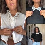 Load image into Gallery viewer, Diamond And Pearl Fake Collar
