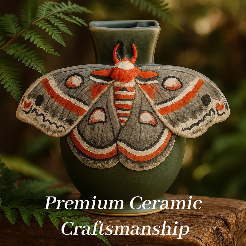 Royal Moth Art Vase – Handcrafted Ceramic Elegance 🦋🏺