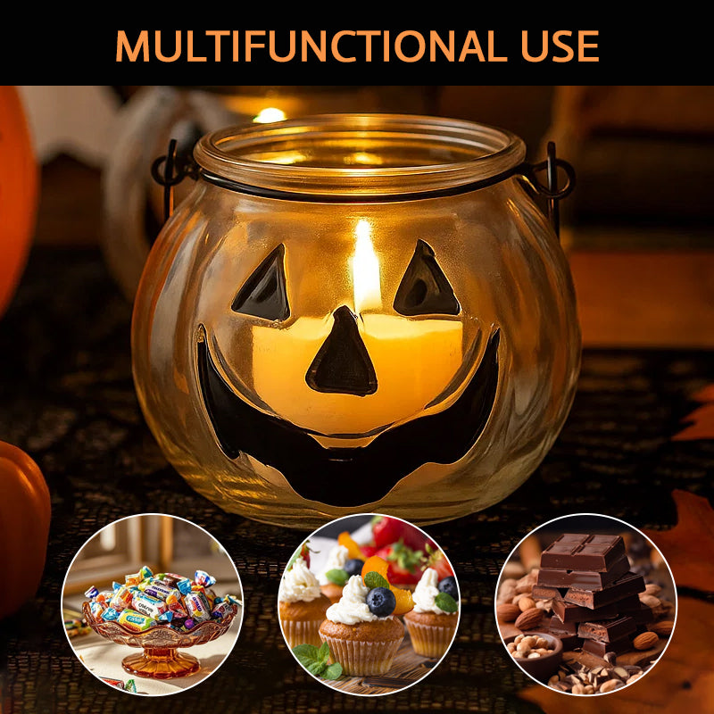 Pumpkin Glass Candlestick