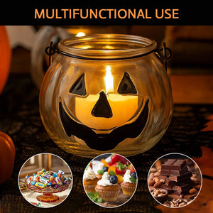 Pumpkin Glass Candlestick