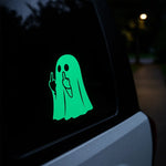 Load image into Gallery viewer, 👻 Glowing Ghost Middle Finger Sticker — Light Up the Night with a Little Attitude
