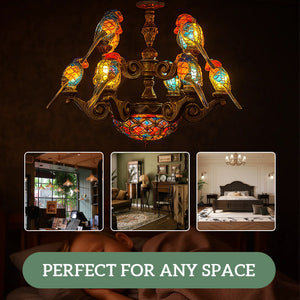 🦜 “Tropical Harmony” Parrot Chandelier — Light Up the Magic of the Tropics