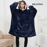 Load image into Gallery viewer, Usb Electric Heating Function Home Blanket Hooded Sweater Blanket
