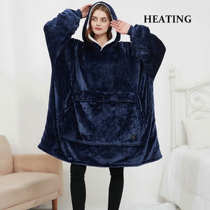Usb Electric Heating Function Home Blanket Hooded Sweater Blanket