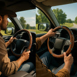 Load image into Gallery viewer, Retro Western Cowboy Car Universal Steering Wheel Cover

