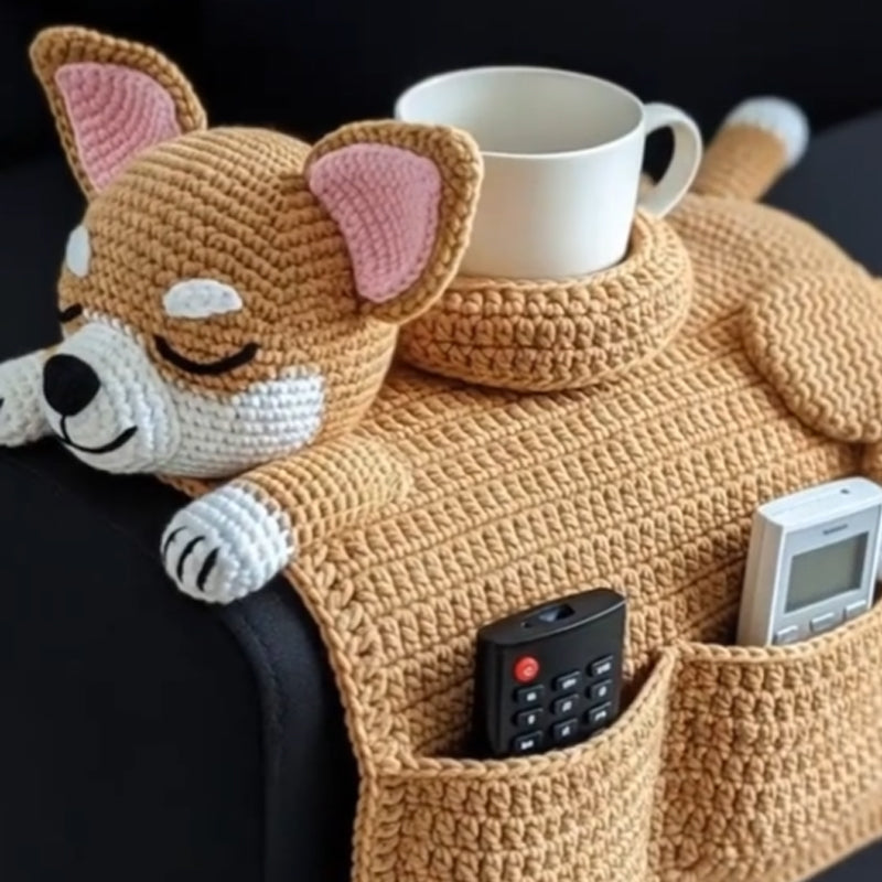 🐶 Handmade Crochet Multifunctional Dog Sofa Armrest Pad