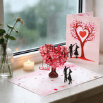 Load image into Gallery viewer, Romantic "Dancing Under the Heart Tree" 3D Greeting Card
