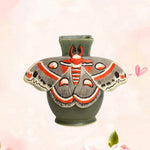 Load image into Gallery viewer, Royal Moth Art Vase – Handcrafted Ceramic Elegance 🦋🏺
