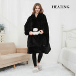 Load image into Gallery viewer, Usb Electric Heating Function Home Blanket Hooded Sweater Blanket
