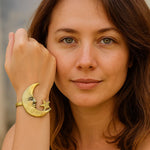 Load image into Gallery viewer, Star And Moon Pattern Open Bracelet
