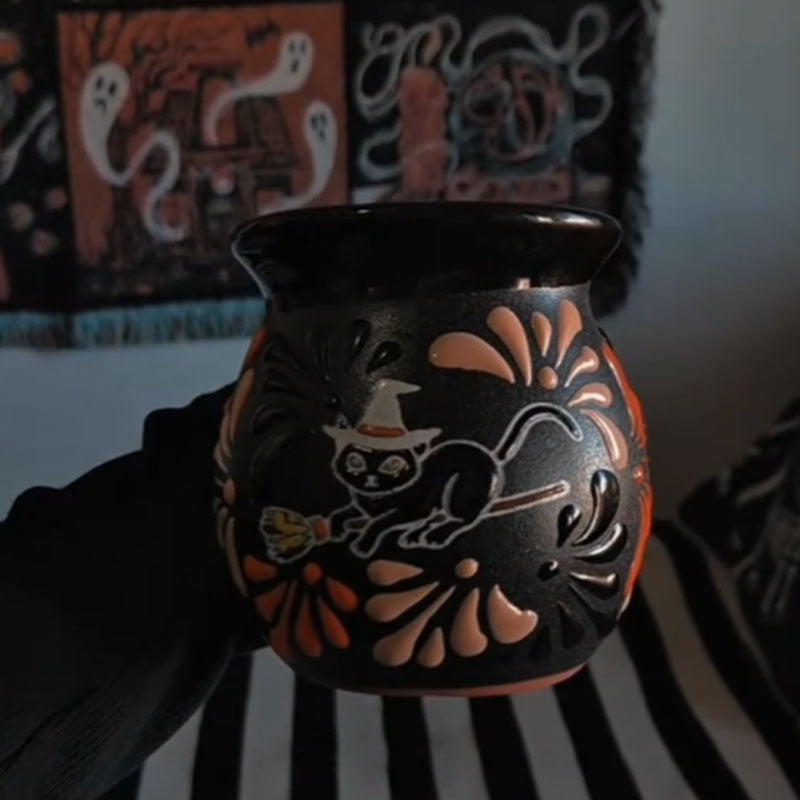 Halloween Ghost & Black Cat Mug ☕👻🐈‍⬛