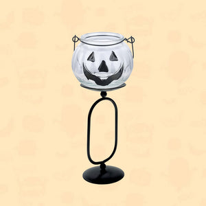 Pumpkin Glass Candlestick