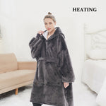 Load image into Gallery viewer, Usb Electric Heating Function Home Blanket Hooded Sweater Blanket

