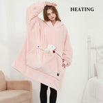 Load image into Gallery viewer, Usb Electric Heating Function Home Blanket Hooded Sweater Blanket
