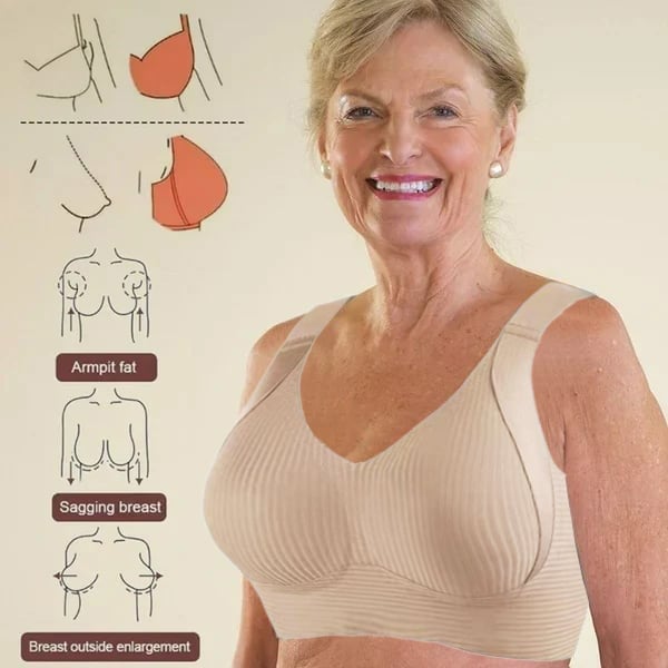 🎁Women's Ribbed Push Up Adjustable Wireless Bra